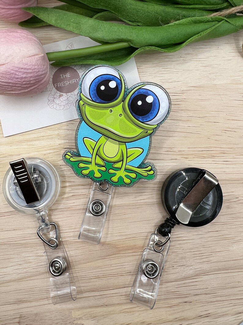 Toad Paperclip Frog, Toad, Ribbit, Big Eyes, Badge, Keychain, ID, Credential Holder ...