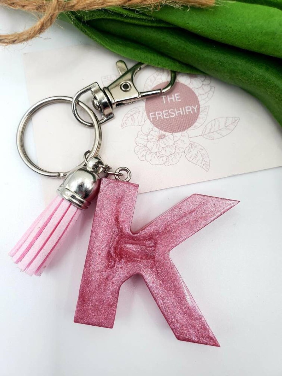 Key Chain K Solid Color Letter Keychain, Alphabet, Initial, Personalized, Custom ...