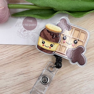 Waffle & Jelly,  School, Teacher, id, Badge reel, Keychain, credential holder, Bookmark, Page holder, Paperclip, Glitter, Resin