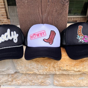 Trucker hat, trucker hat, western, country concert, rodeo hat, cowgirl hat, trendy hat, cute, Ready to ship