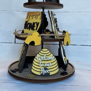 Honey Bee Tiered Tray Kit LASER cut SVG file
