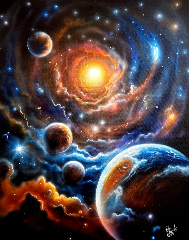 Fresh Look at Custom Hand Painted Acrylic Space Wall Art On Stretched Canvas