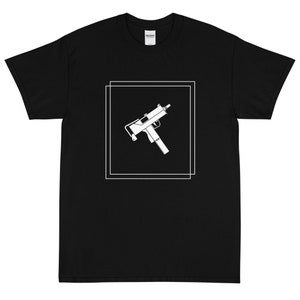 Ingram Mac-10 Submachine Gun Silhouette Graphic T-Shirt