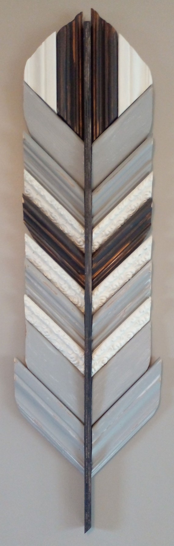 Wood Feather/wall Art/unique Handmade Rustic Wall Decor Etsy