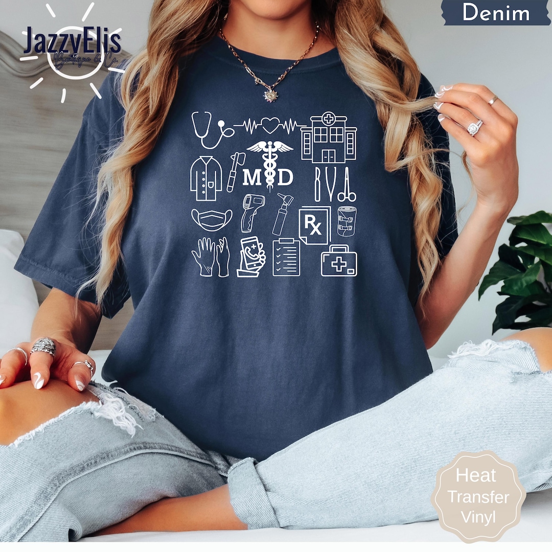 Iknowmed Merch Adult Medical Icons T-shirt: Healthcare Worker Gift, Doctor HTV Tee - Etsy
