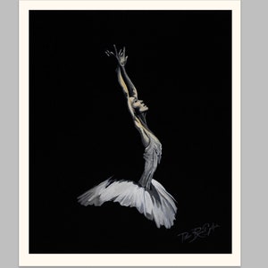 Dancing in the dark, Fine art Giclée Print On Archival quality paper, Ballerina art, dancer art, ballet dancer art, ballet, dancer gifts