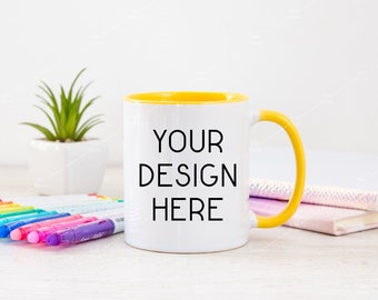 Fire King Yellow D Handle Mug Etsy
