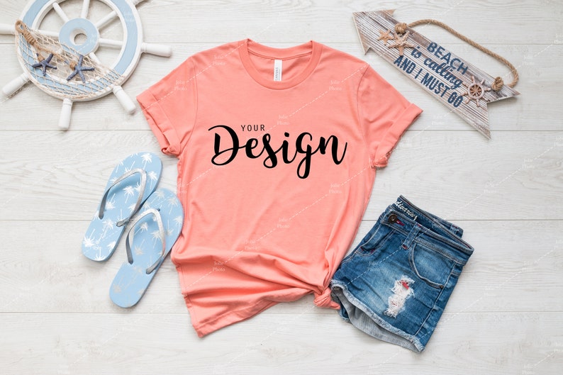 Download Clip Art Art Collectibles Bella Canvas Mockup 3001 Sunset T Shirt Mockup For Summer And Beach Unisex Tee Mock Up Flat Lay Simple Modern Instant Download T1