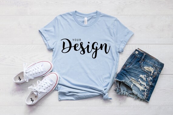 Bella Canvas 3001 Light Blue T Shirt Mockup Unisex Tee Mock Up Etsy