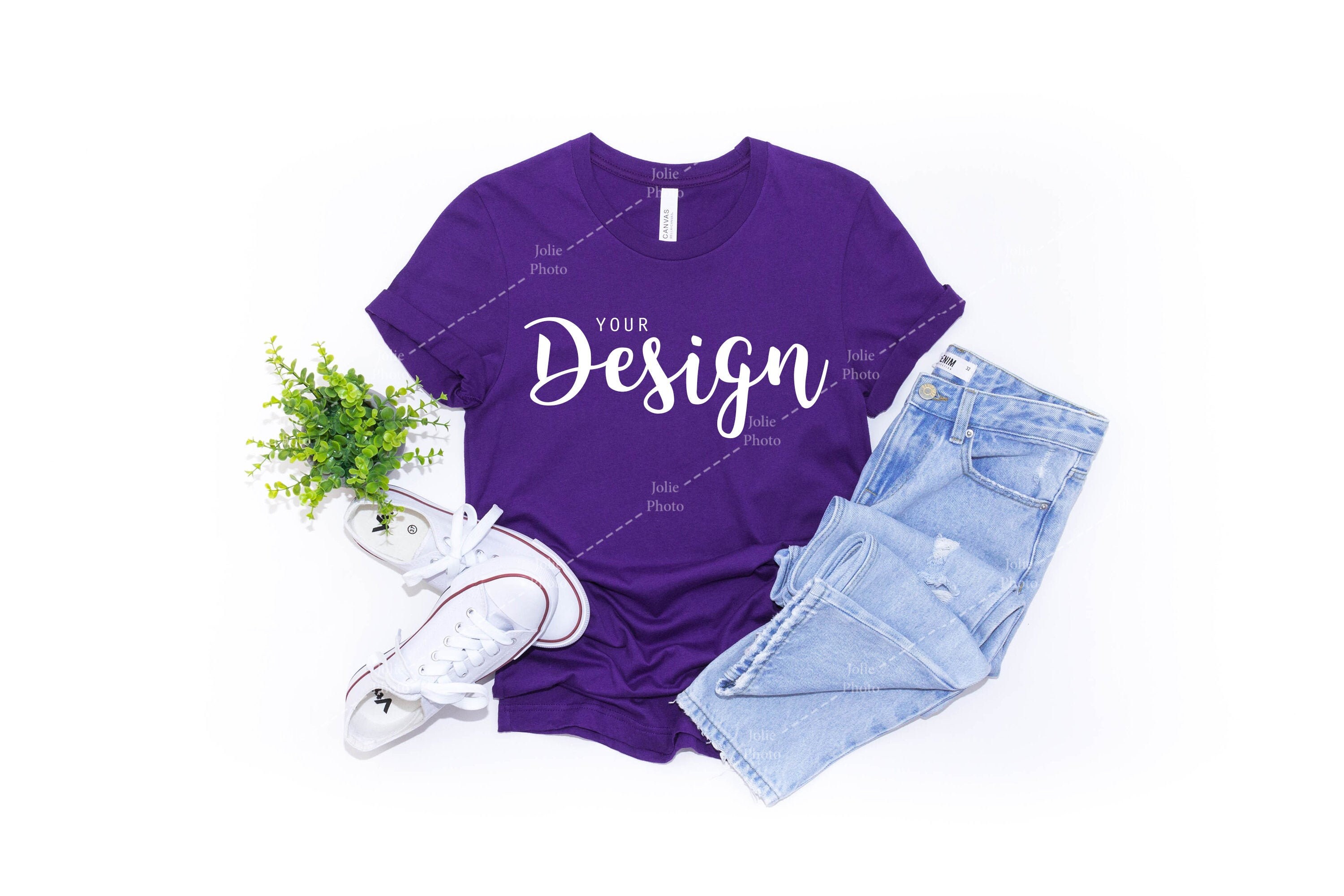 Download Bella Canvas 3001 Mockup Team Purple T-shirt Mockup Unisex Tee | Etsy