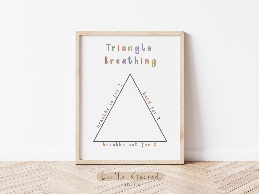 Triangle Breathing Poster Toddler Calming Corner Poster Therapist ...