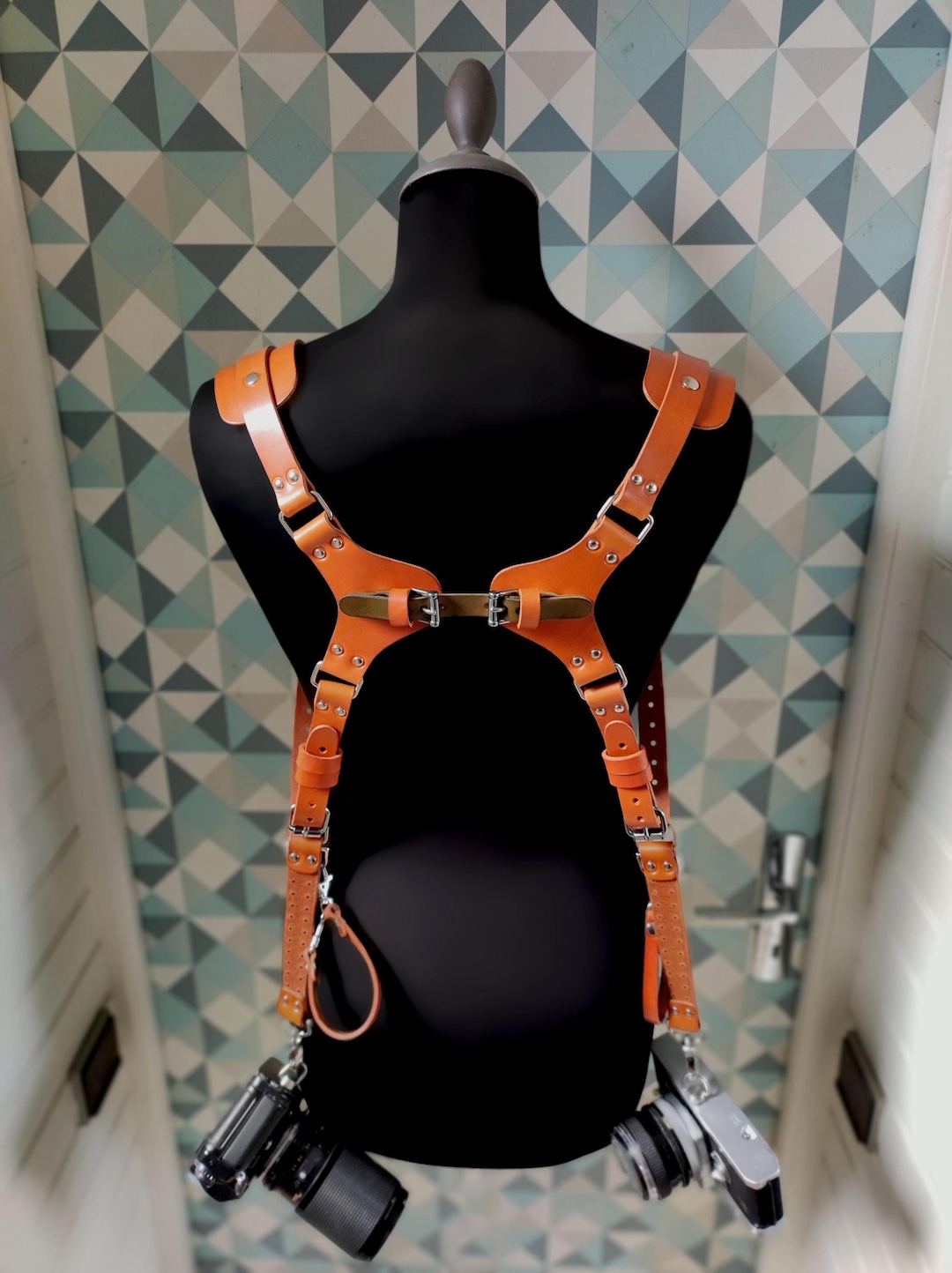 Harness for Dual Cameras,leather Photographer Harness, Camera Strap ...