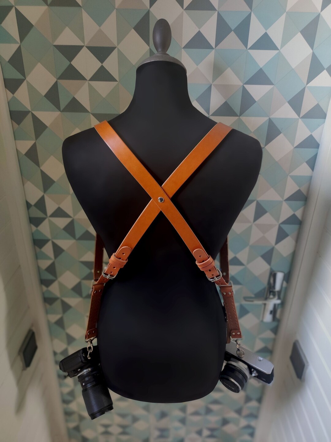 Leather Photographer Harness, Harness for Dual Cameras, Camera Strap, Doppel Kameragurt. Etsy