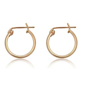 14K Yellow Gold-Filled 1.25mm Thick Hoop Earrings - 13mm, 17mm or 20mm