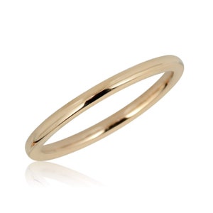 10K Yellow Gold Plain Band Stackable Ring- Size 1-8