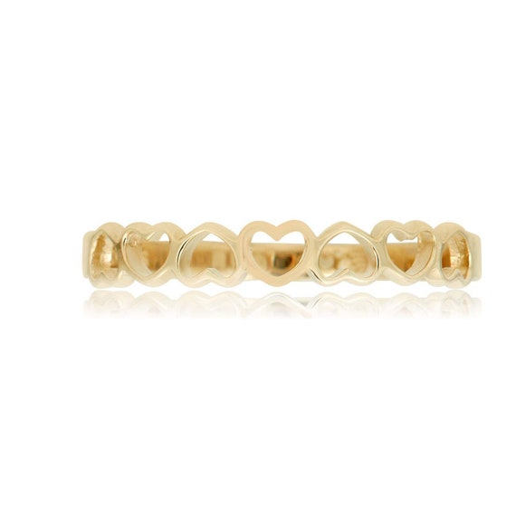 Size 1-8 AVORA 10K Yellow Gold Plain Band Stackable Ring 