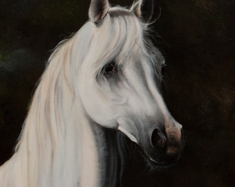 Original oil painting on canvas, equestrian painting, horse, animal, fine art