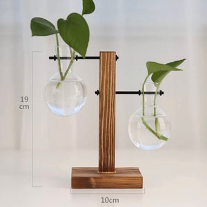 Plant propagation station with a wooden frame, propagation stand, propagation vase, Plant vase