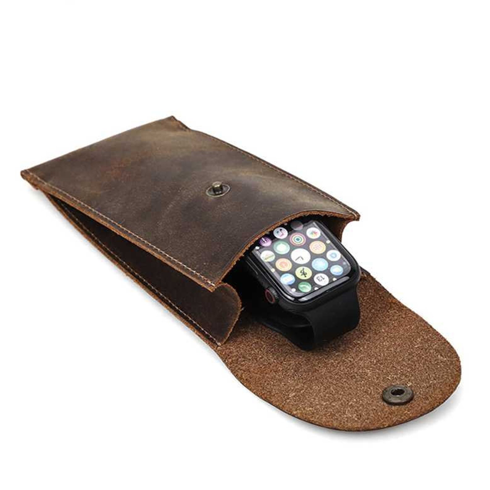 leather watch travel pouch