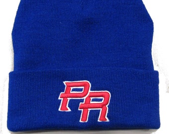 Cozy Knit Beanie Hat With Puerto Rico Flag Design - One Size Fits Most Men & Women