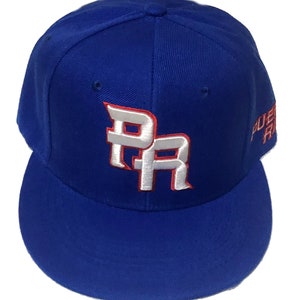 Puerto Rico , PR 3D Embroidered Solid Caps  Snapback Caps Flat visor Grey under visor New!
