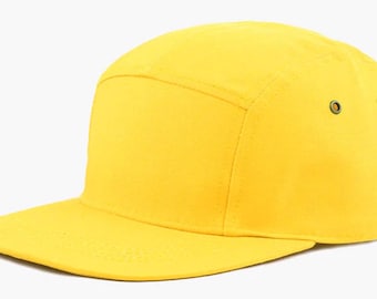 Cotton Twill 5-Panel Biker Cap: USA Made Leather Buckle Hat