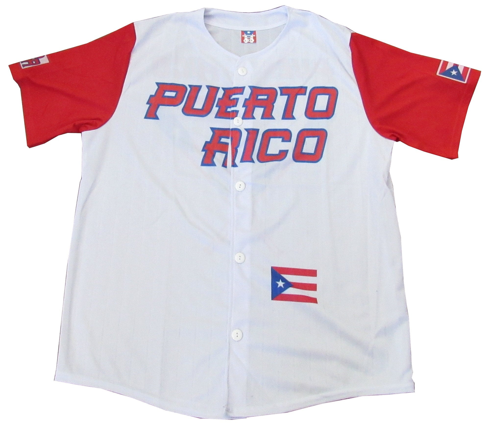 Puerto Rico Baseball Shirt White Baseball Classic Jersey 100% 