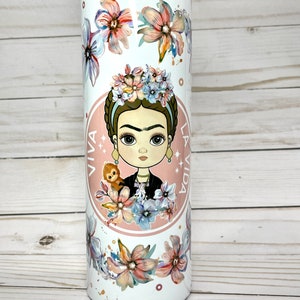 Frida 20oz Stainless Steel Tumbler with lid and straw, Skinny Tumbler, Frida Tumbler