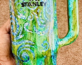 40oz Tumbler, Peek-a-Boo tumbler, 40oz glitter tumbler,  40oz Stanley Dupe, Custom Tumbler, Purple Tumbler, Stanley, pink Stanley