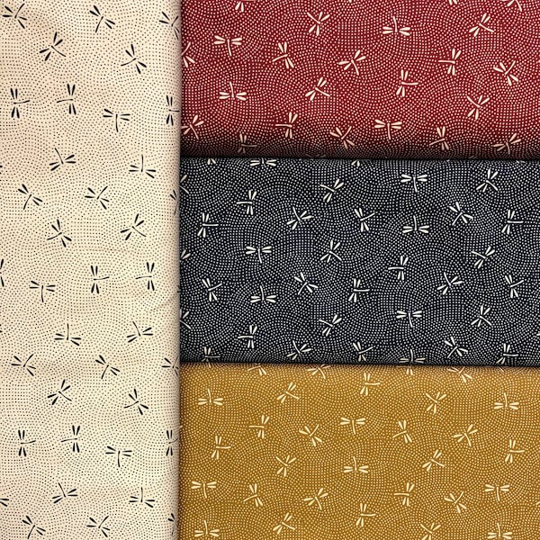 Libellule Dots Tonbo Tissus Japonais Traditionnels Coton 17,90 Euro/Mètre Vendu au Mètre || Tissu Japon au mètre (16,47 euros/mètre)