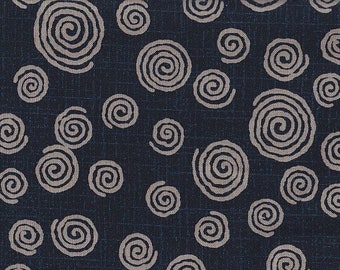 Blue fabric - Uzumaki traditional Japanese fabrics cotton 50 cm x 110 cm 17.90 Eur/meter sold by the meter cotton fabric from Japan