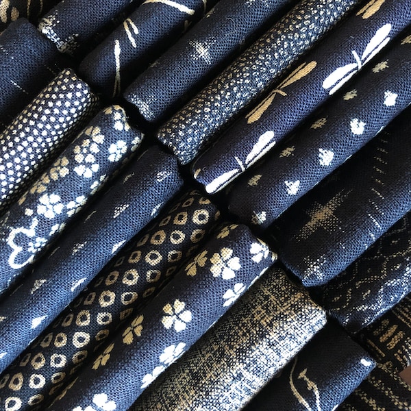 1 yard Japan Blue Tissus japonais traditionnels bleu indigo patchwork quilt 92 cm x 110 cm coton (19,90 euros/mètre || 18,31 euros/yard)