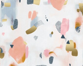 Cotton&Steel - Pastel Parade - Peachy Metallic-tyg, bomullstyg, 50 cm x 106 cm, 22,90 €/meter, Säljs per meter