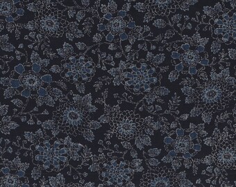 Hana indigo blue traditional Japanese fabrics cotton 50 cm x 110 cm E1305a 19.90 EUR/meter sold by the meter fabric from Japan