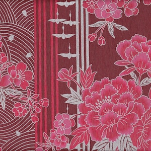 Kiku asanoha red silver Japan fabric traditional cotton 50 cm x 110 cm B242e 19,90 Eur/meter sold by the meter