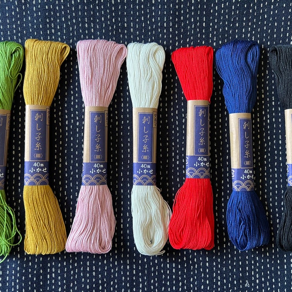 Sashiko Garn 40m dick Baumwollgarn zum Sticken Stopfen Reparieren Boro Visible Mending Darning Upcycling Embroidery Cotton Thread Japan