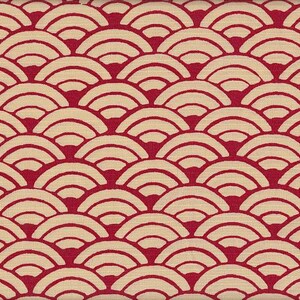 17.90 Eurmeter Japan fabric traditional cotton by the metre 50 cm x 110 cm Seigaiha midi red D1103a