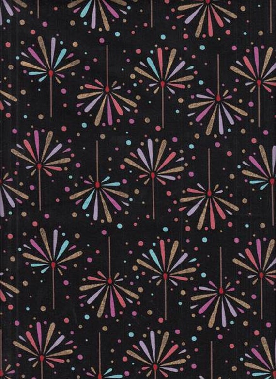 Hanabi Black Traditional Japanese Fabrics Cotton Fabric 50 Cm Etsy