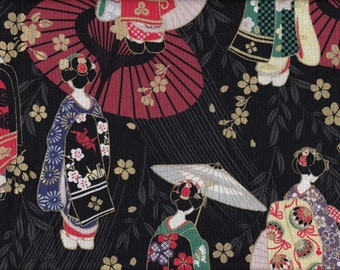 Maiko large black traditional Japanese fabric 50 cm x 110 cm 22.90 EUR/meter cotton fabric cotton by the meter