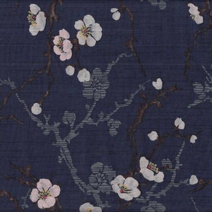 Blossom Branch Traditional Japanese Fabrics Kimono 19.90 Euro/Meter Sold by the Meter Japan Fabric by the Yard 18.31 Euro/yard Ume Blossom Cherry Blue