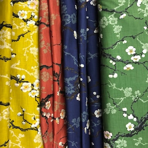 Blossom Branch Traditional Japanese Fabrics Kimono 19.90 Euro/Meter Sold by the Meter Japan Fabric by the Yard 18.31 Euro/yard Ume Blossom Cherry image 1