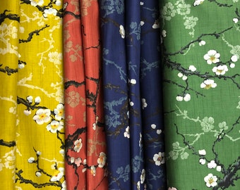 Flower branch traditional Japanese fabrics kimono 19.90 euros/meter sold by the meter || Japan Fabric by the Yard (18.31 Euro/yard) Ume Blossom Cherry