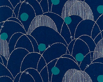 Echino Spring Canvas blue Japanese fabric cotton fabric linen/cotton 50 cm x 110 cm 25.90 EUR/meter fabric by the meter