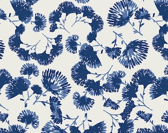 Art Gallery Fabrics - INDIGO & ASTER - Foliage Escape Lapis in Knit Cotton JERSEY 50 cm x 150 cm 23,90 Eur/Metro por metro