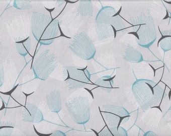 Calice flower blue Japanese fabric, traditional cotton, 50 cm x 110 cm, €22.90/meter, sold by the meter