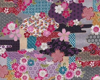 Hanakumo Gold Traditional Japanese Fabrics Cotton 50 cm x 110 cm 22.90 EUR/meter Fabric by the meter from Japan