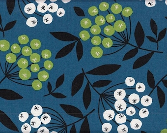 Forest nut flower blue Japanese cotton fabric 50 cm x 110 cm 22.90 EUR/meter Fabric by the meter Cosmo Japan bag fabric