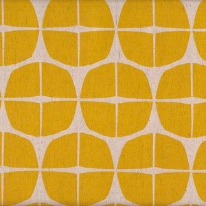 Cirkel yellow blue grey white Japan fabric cotton/linen 50 cm x 110 cm 20,90 Eur/meter sold by the meter