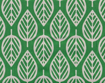 Gröna löv, japanskt bomulls-/linnetyg, 50 cm x 110 cm, 22,90 €/meter (säljs per meter)