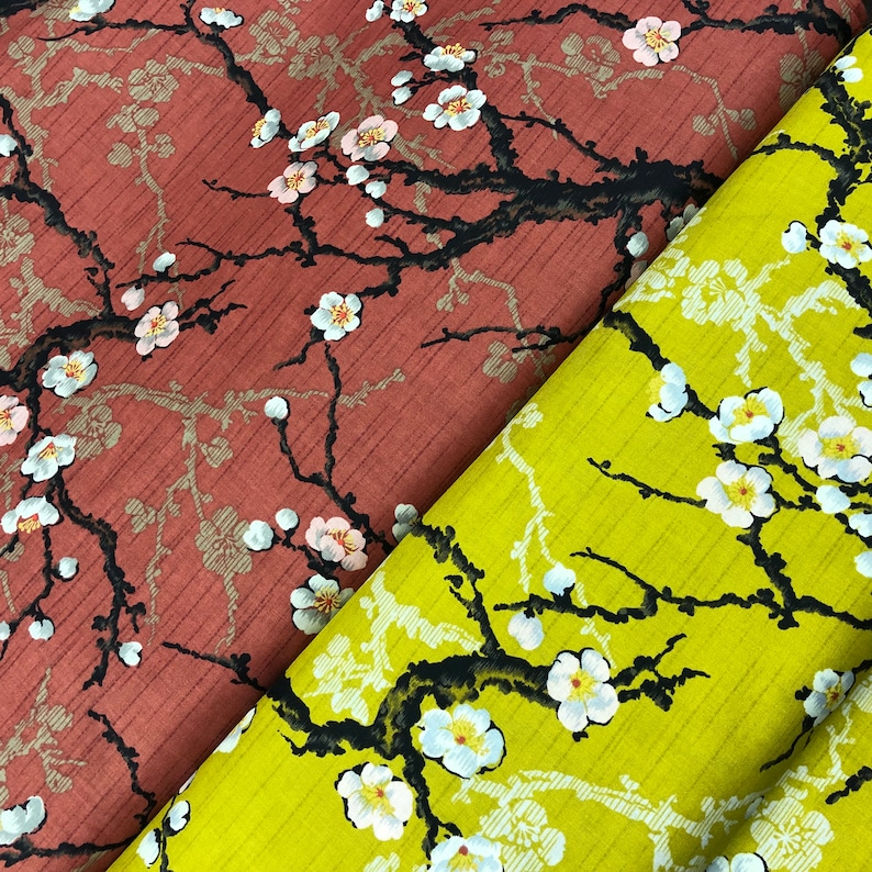 Blossom Branch Traditional Japanese Fabrics Kimono 19.90 Euro/Meter Sold by the Meter Japan Fabric by the Yard 18.31 Euro/yard Ume Blossom Cherry image 4